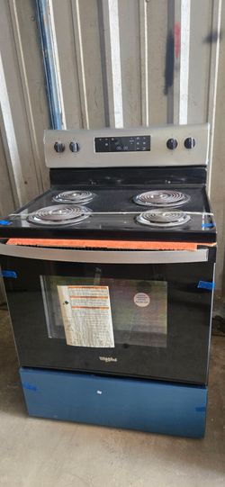 New Whirlpool
30 in. 4.8 cu. ft. 4 Burner Element Electric Range with Self-Cleaning in Stainless Steel with Storage Drawer