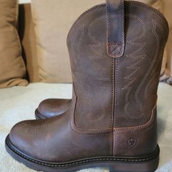 Ariat Men Groundbreaker Pull-On Distressed Work Boots Soft Toe 10014238 Sz 10.5D