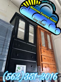 Tall black wardrobe pinewood with mirror new ropero armoire Nuevo
