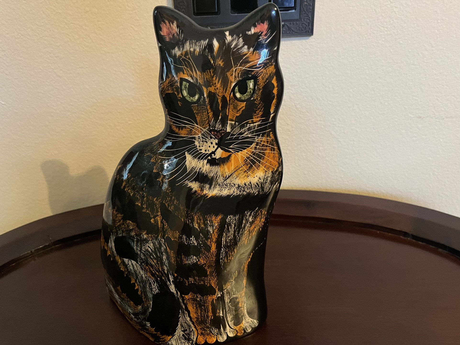 Glazed Ceramic Cat Vase