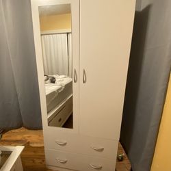 HODEDAH White 2 Door Wood Wardrobe 