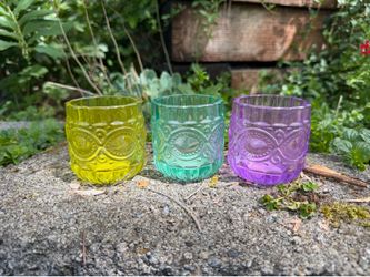 Victorian Trading Co. vintage-style glass votive candle holders