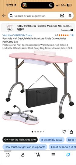 Nail tech table