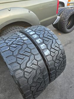 2 used tires Lt 295 45 r24 Nitto Recon, DOT E, $250.00