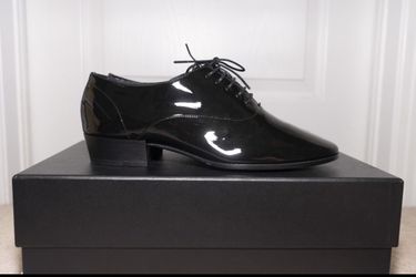 SAINT LAURENT YSL MARIUS OXFORD PATENT LEATHER BLACK DRESS SHOES