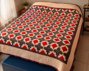Vintage Heritage Full/Queen Patchwork Quilt – Handcrafted Family Heirloom