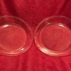 PYREX #209 Clear Glass Pie Plate Baking Dish 9” AND 9.5” Set!