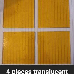 4 Pieces  Amber stained glass 