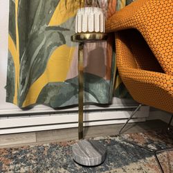 Williams Sonoma Brass & Marble Drink Table