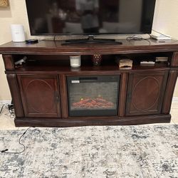Wooden Tv Stand With Fireplace 