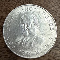 Mexican 25 Pesos Commemorative Silver Coin
