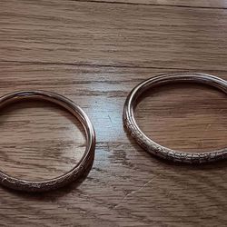 Vintage Jewelry. Two very old Bangle Bracelets. 