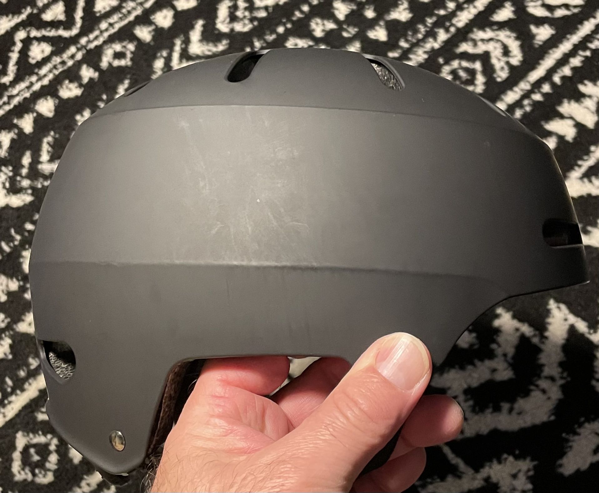Base Camp Bicycle/Snow/Skate Helmet Size Adult Large Matte Black Lights Up For Safety Brand New!!
