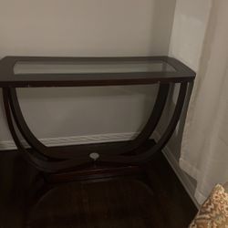 Glass Top Console Table 