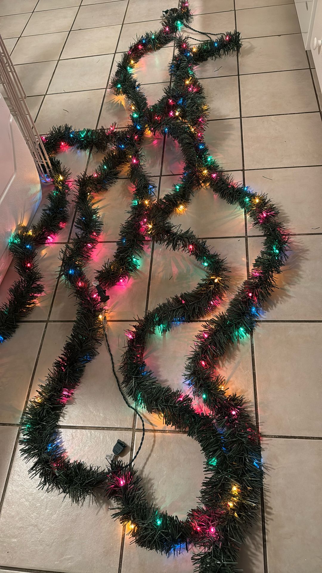 Christmas Prelit Multi Color Garland