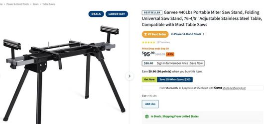 🔥 440-LB Miter Saw Stand — Built for the Job