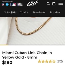 GLD - Miami Cuban Link Chain and Bracelet in Yellow Gold - 8mm