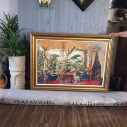Vintage Hollywood Regency Art Deco Painting 