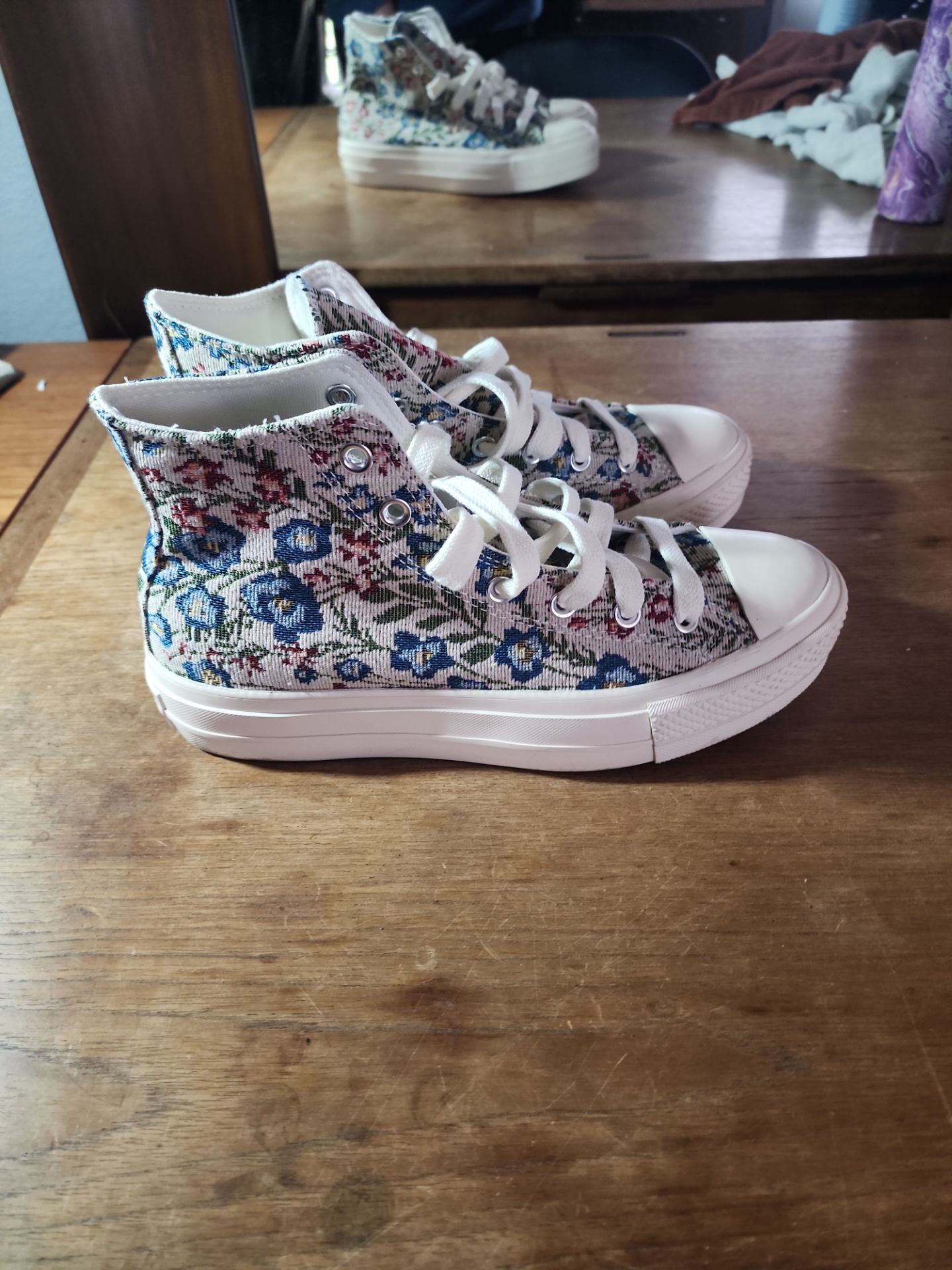 Converse All Stars Floral Tapestry High PlatformsWomen's Size 10