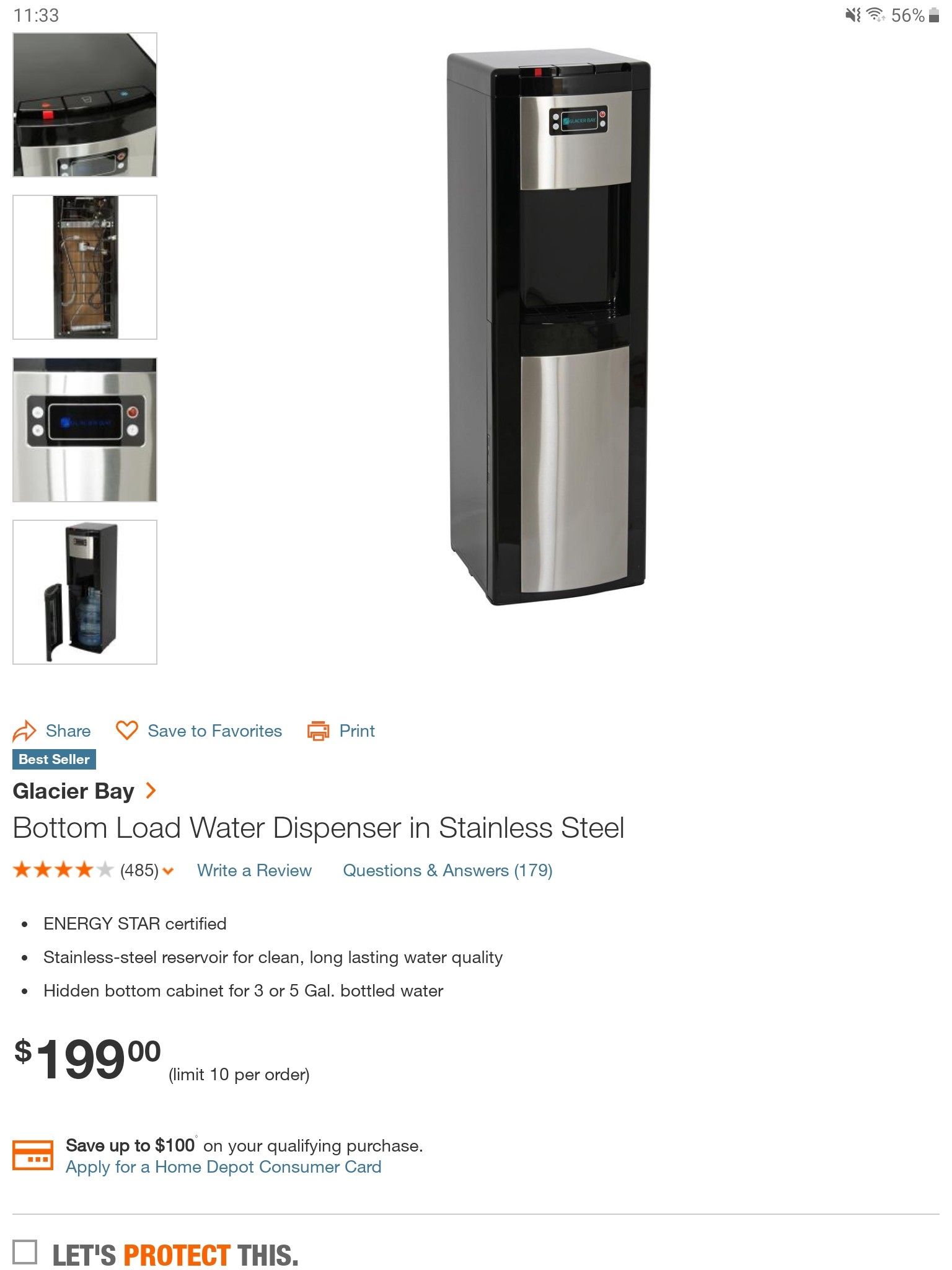Glacier Bay Bottom Load Water Dispenser/ Cooler in Stainless Steel for