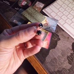 Onyx Silver Screw Back Earrings 