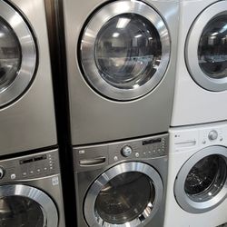 LG Front Loading Washer And Stackable Gas Dryer Set 