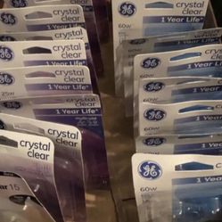 Box of 20 GE Crystal Clear 60W, 25W,15 W 2-Pack New Bulbs Total of 20— 2 Pack Bulbs