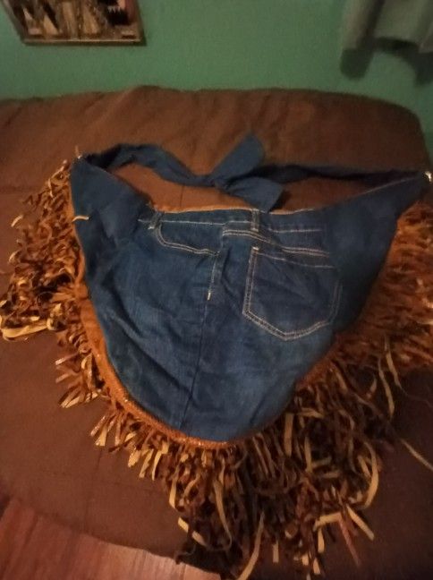 Large Blue Jean Purse