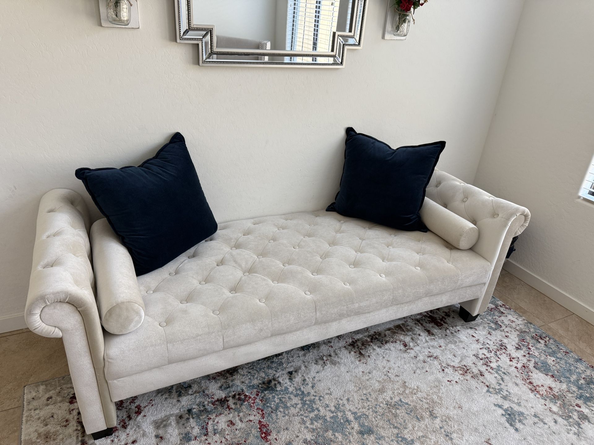 White Chaise Lounge Couch