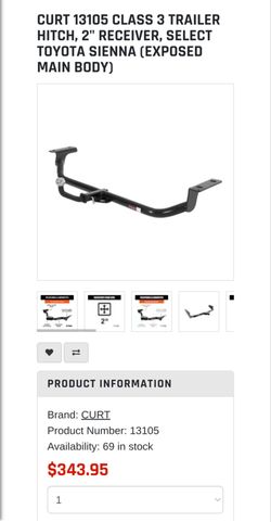 2004-2020 Toyota Sienna trailer hitch.