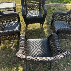 Brand New Patio Chair Set 4-Piece Patio Rocking Chairs Outdoor With Built-in Cushions High Quality 🆕🛻🚛🚎🆕