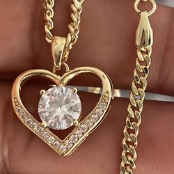 Heart ❤️ necklace oro laminado