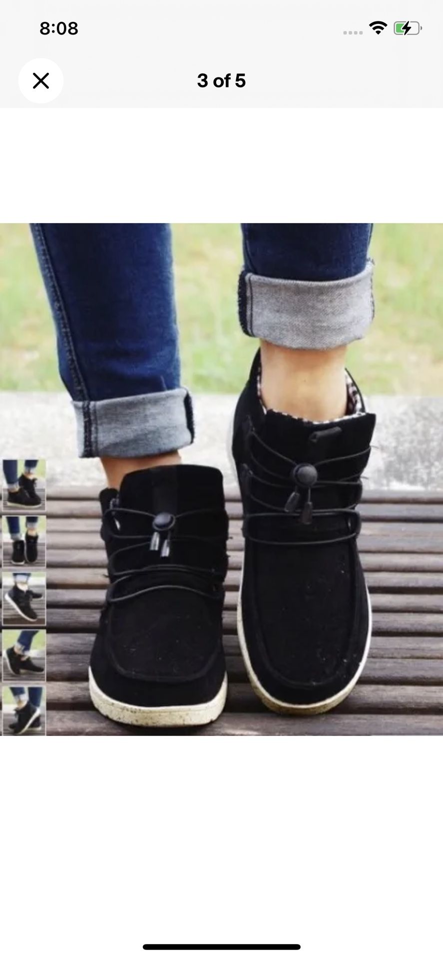 | Black Laced-Front Ankle Boot - Women - ALL SIZES GONE EXPECT 7/8