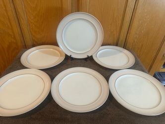 Set of 6 Denby England Natural Stoneware 11" Dinner Plates