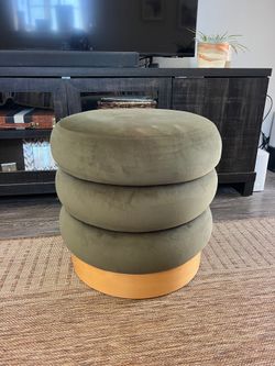 18” Olive Green Ottoman