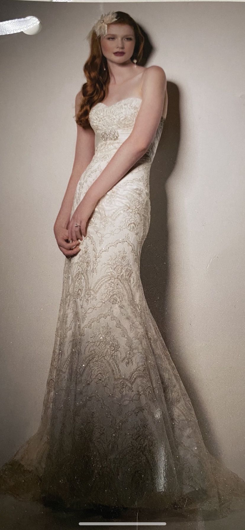 Gold Wedding Dress, Cocktail Dress, Veil, Shoes And Clutch All For $500