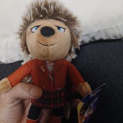 HTF Sing 2 Ash Porcupine Plush 9” Red Jacket Black Plaid stuffed Toy New