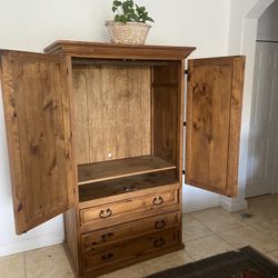 Wood Armoire , Like New  Great Piece Door Storage Any Decpr
