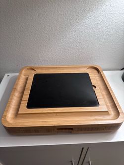 bamboo charcuterie board and knife set