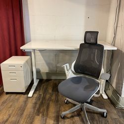 StandUp Desk, Chair And Filing Cabinet 