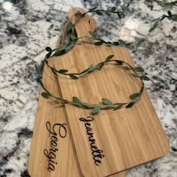 Personalized Bamboo Mini Cutting Board • Custom Name Engraved Kitchen Decor