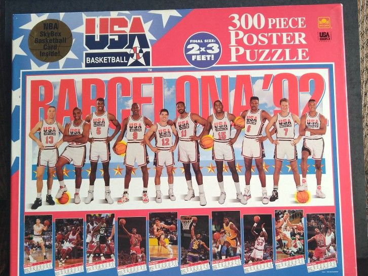 1992 USA Basketball Barcelona Poster Puzzle, Unopened