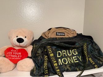 ALF DUFFEL, S U P R E M E Waist Bag, and ALF teddy bear