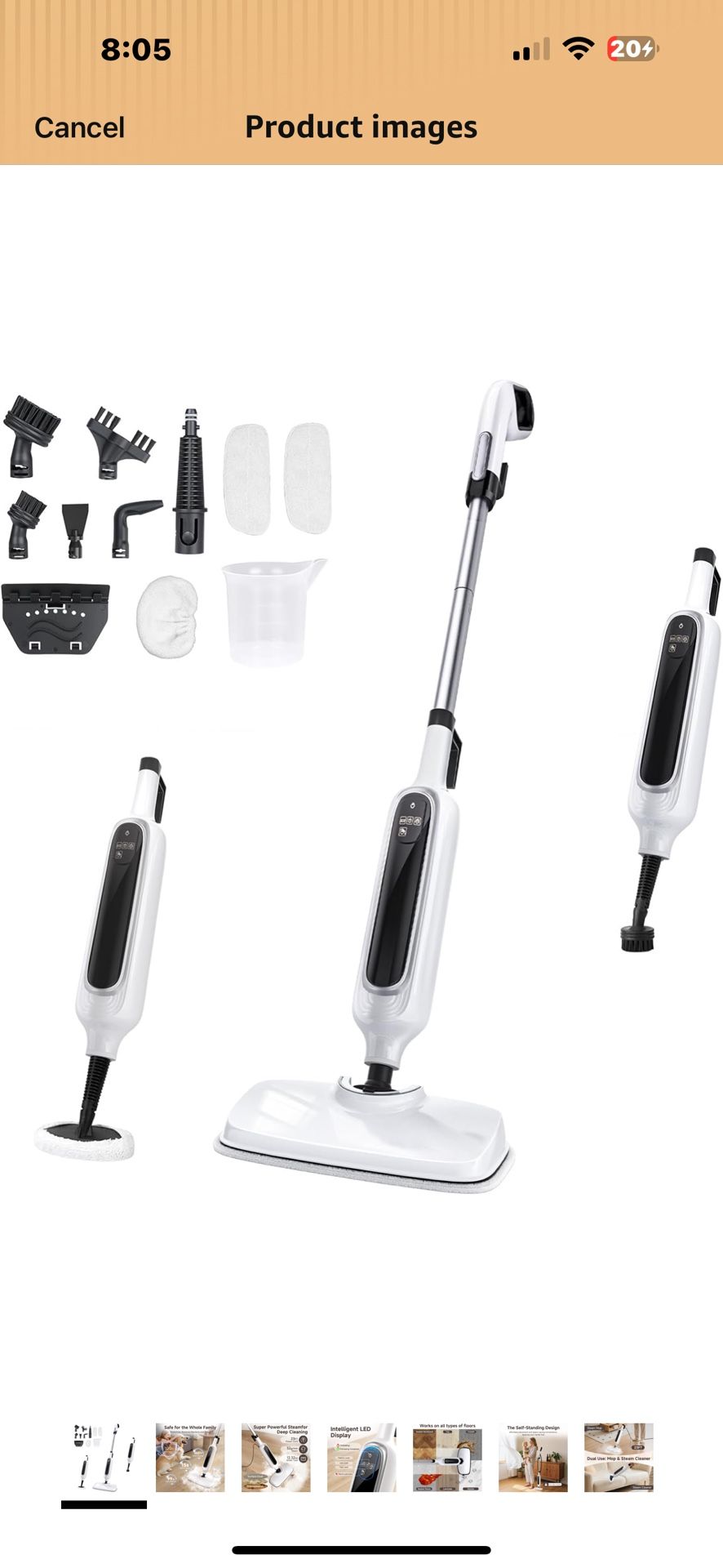 Анна • 12-in-1 Steam Mop, Detachabler Handheld Steam Cleaner for Home, 23FT...