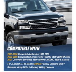 4PCS Headlight Lamp for 03-06 Silverado Avalanche 1(contact info removed) 3500/07 Silverado Classic, Driver & Passenger Side, Chrome Clear