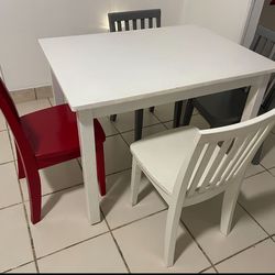 Kids Table And Four Chairs Pottery Barn