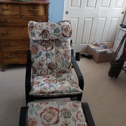 Modern Lounging Chair And Foot Stool