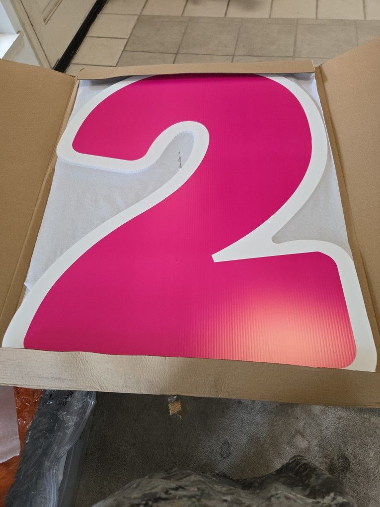 Number 2 Yard Sign