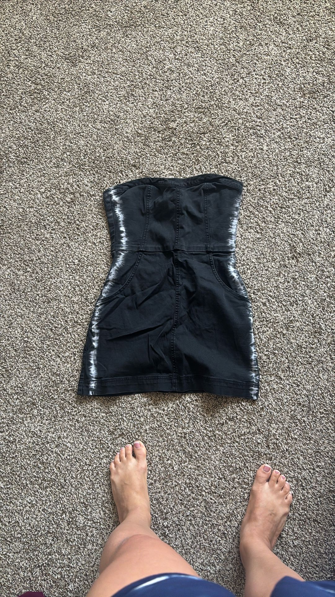 $1 Denim Mini Dress With Pockets