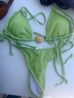 Metallic green bikini Small